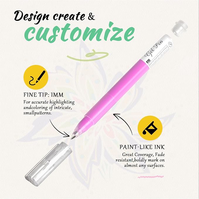 Colorful Pens, 24Pcs Colored Pens Fine Point Smooth Writing Pen, 1.0mm Colored Ink Gel Pen for Journaling Note Taking Writing, Acrylic Gel Pens for Coloring (24 Pcs Color)