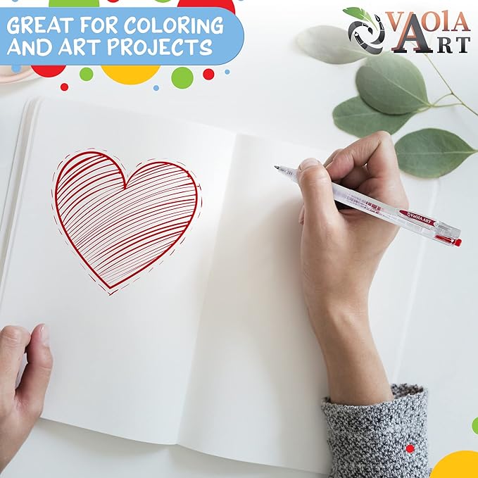 Retractable Gel Pens - Colored Pens for Adult Coloring - Cute Pen Set 24 Colors - Colored Gel Pens Art and School Supplies