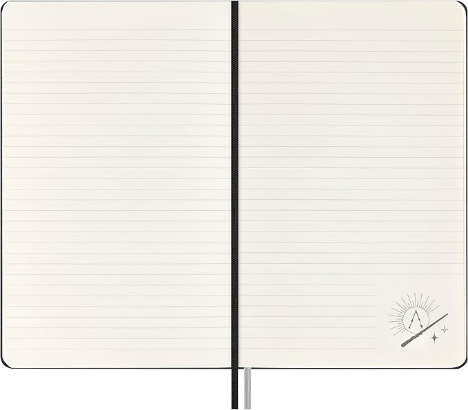 Moleskine Wizarding World Harry Potter Limited Edition Spells Collection, Lumos Notebook with glow in the dark special-effect, Hard Cover, Ruled, Large (5" x 8.25"), Black, 176 pages