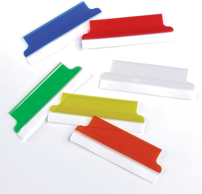 Avery Insertable Self-Adhesive Tabs with Printable Inserts, 2", Permanent Adhesive, Assorted (Blue, Clear, Green, Red and Yellow), Pack of 25 Index Tabs (16239)