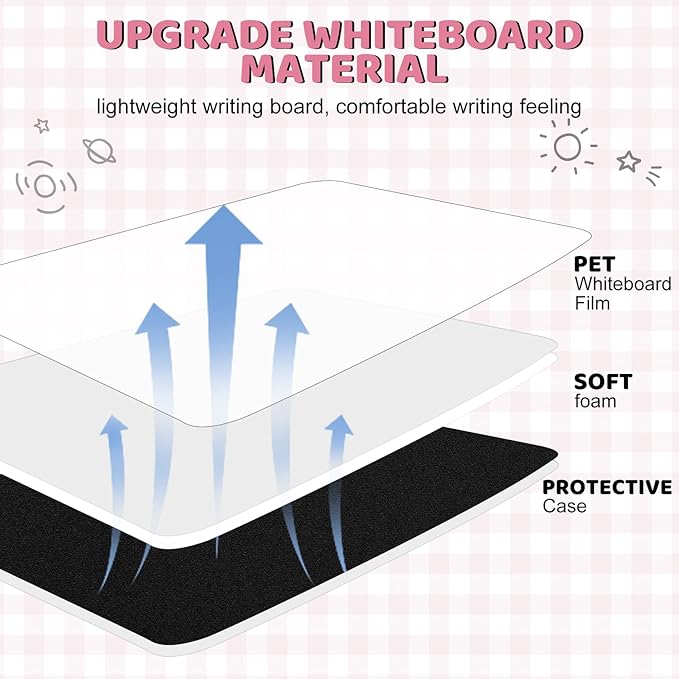 A5 Portable White Board Dry Erase, 8.4 x 6 inch Double Sided Folding Whiteboards with 2 Pens, Small Dry Erase Board Notebook for Study, Doodling, Meeting, Planning