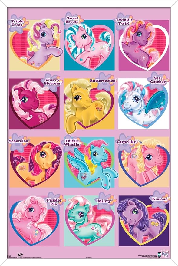 Trends International Hasbro My Little Pony - Chart Wall Poster, 14.725" x 22.375", White Framed Version