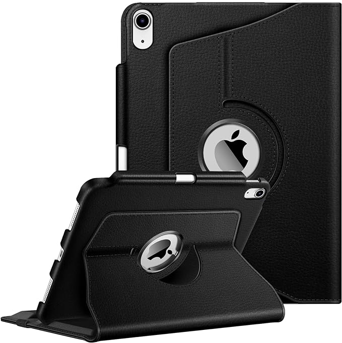 Fintie Rotating Case for iPad (A16) 11th Generation 11 Inch (2025), iPad 10th Generation 10.9 Inch (2022) - [Built-in Pencil Holder] 360 Degree Rotating Protective Stand Cover, Black