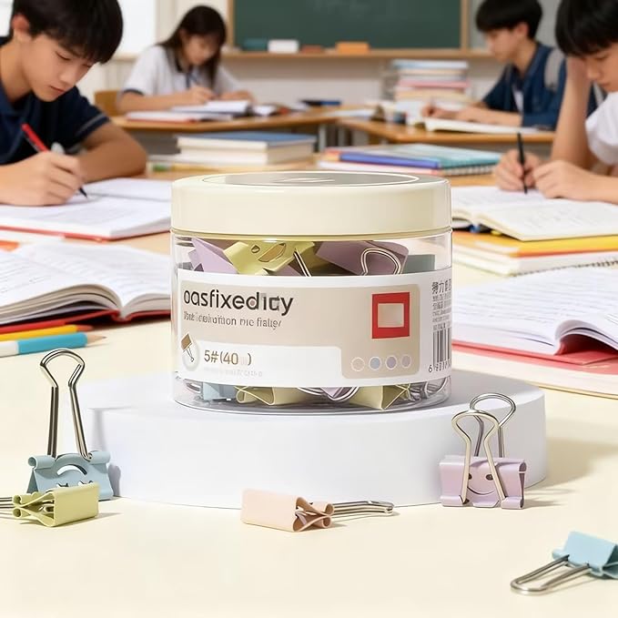 Small Binder Clips, 70 Pack, 3/4 Inch, Standard 19mm, Colorful, Hollowed Smile Design, Capacity 0.31 Inch, Mini Paper Clips, Fold Clamp, Office and School Supplies