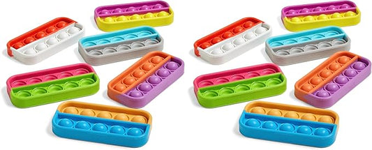 hand2mind Ten Frame Sensory Bubble Poppers,Push Pop Fidget Toys for Kids,Math Manipulatives Kindergarten,Calm Down Corner Supplies,Fine Motor Skills,Toddler Car Toys for Travel (Set of 6),(Pack of 2)
