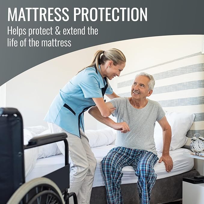 DMI King Size Waterproof Mattress Protector - Fitted, Noiseless Mattress Cover, Soft and Breathable,78" x 80"x 15", White