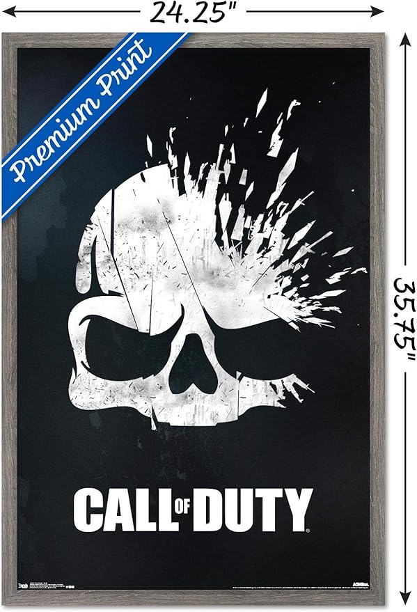 Trends International Call of Duty - Skull Wall Poster, 22.375" x 34", Barnwood Framed Version
