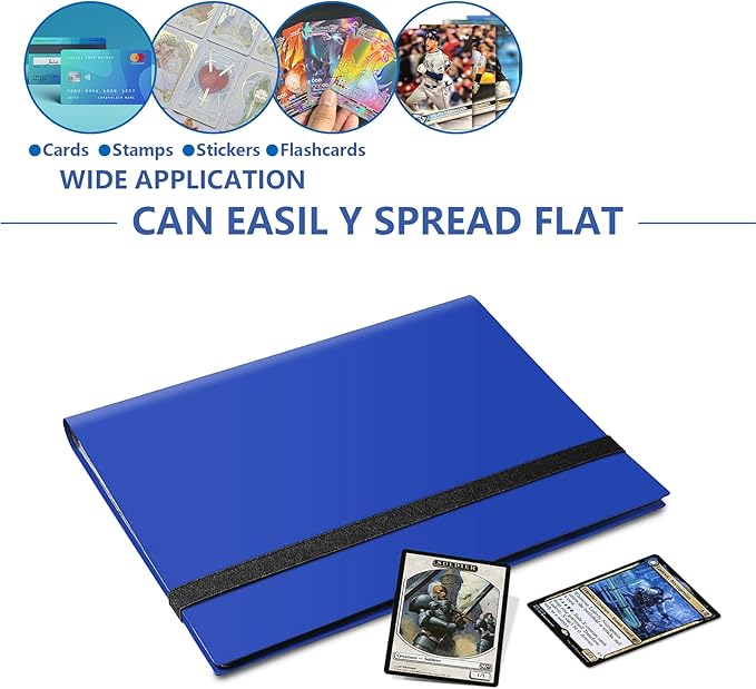 Card Binder, Premium Card Book for 360 Cards, Sturdy Card Album for Collectible Cards, Side-Loading Card Collection Folder for TCG, MTG, Yugioh, Other Game Cards, Sport Cards, Dark blue