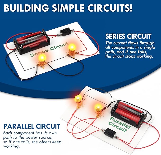 Science Circuit Kit Electricity for Kids, STEM Electrical Light Bulb Experiment, Electric Science Gifts Fair Project Kits Age 8-12, Fruit Energy Experiments Circuits Engineering Projects