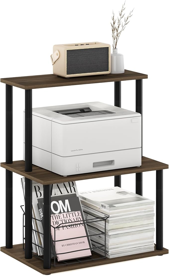 Furinno Turn-N-Tube 3-Tier Toolless Multipurpose Printer Stand Display Storage Shelf