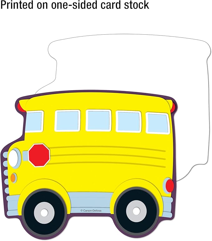 Carson Dellosa 36 School Bus Bulletin Board Cutouts, Bus Cutouts for Bulletin Board, Preschool & Kindergarten Classroom Décor, Back to School Classroom Cutouts, Elementary Classroom Décor.