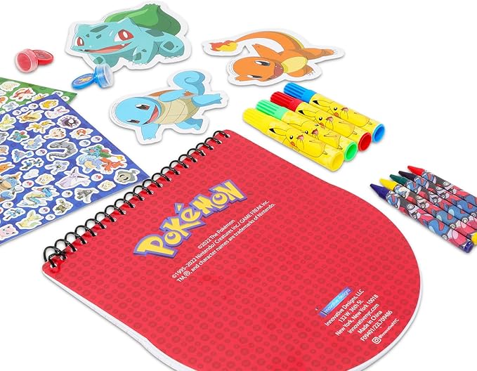 Pokemon Stationery Art Set for Kids - Drawing Bundle with Notebook, Coloring Utensils, Stickers, More | Pokemon Coloring Activities for Boys and Girls