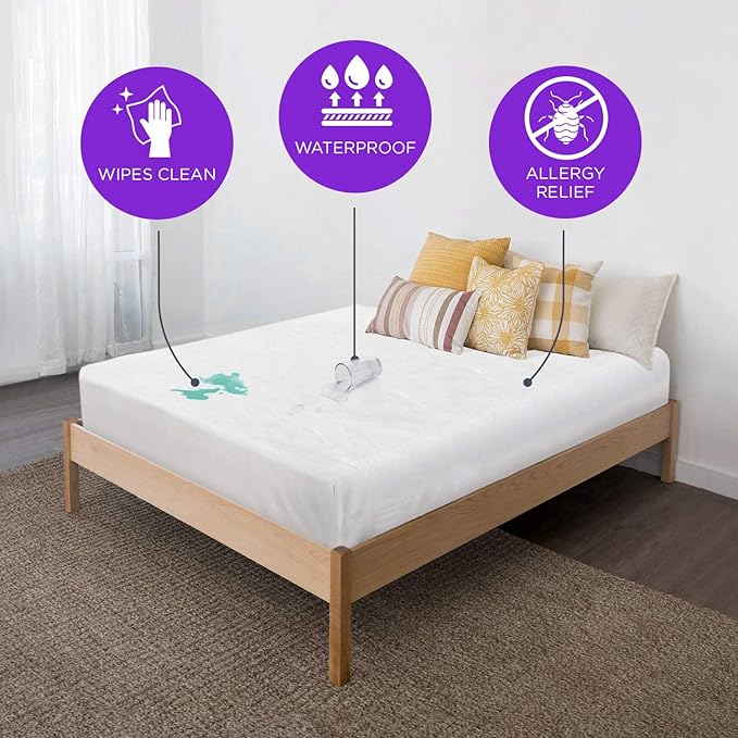 BLISSFORD Plastic Mattress Protector - Heavy Duty, Fitted Vinyl - Plastic Mattress Cover King Size Bed, Rubber Sheets for Bedwetting Adult or Child, 100% Waterproof Sheets King Size (Pack of 2)