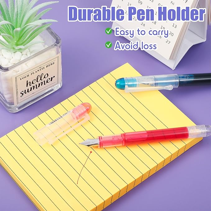 Clabby 12 Pieces Disposable Fountain Pens, Quick-Drying Ink Pen, Smooth-Writing Multicolor Art Supplies for Sketching, Journaling, Calligraphy and Doodling (Mixed Colors)