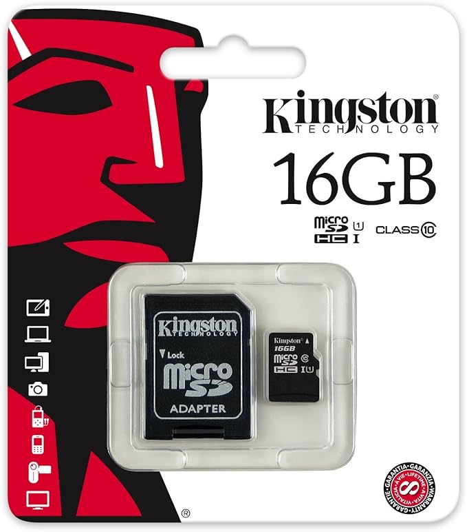 Kingston Digital 16GB Micro SDHC UHS-I Class 10 Industrial Temp Card with SD Adapter (SDCIT/16GB)