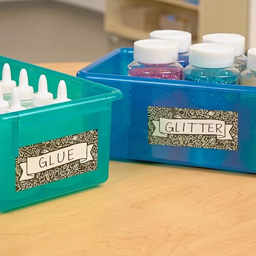 Really Good Stuff EZ Stick Chalkboard-Style Nameplates - Set of 24