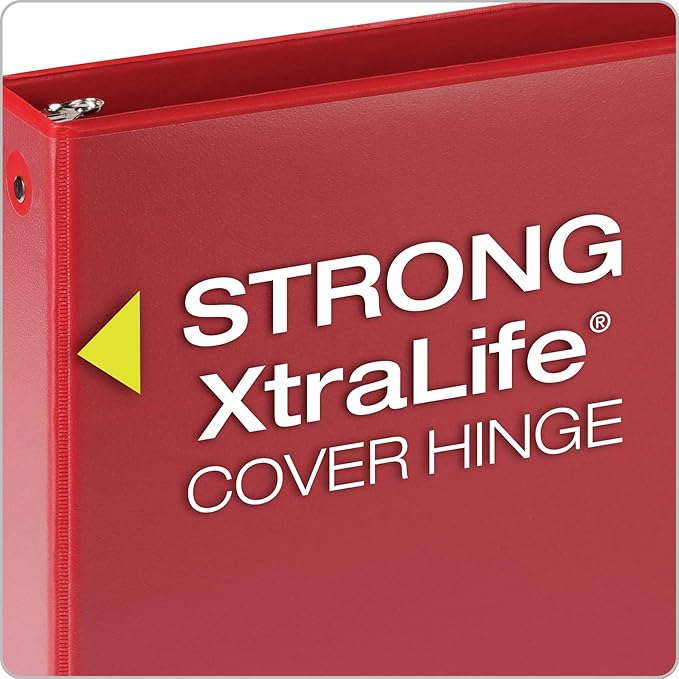 Cardinal 3 Ring Binders Economy Pack, 4 Sets of Binder Dividers, Durable 1.5 Inch, Holds 350 Sheets, ClearVue, Non-Stick, Assorted Colors, 4 Pack