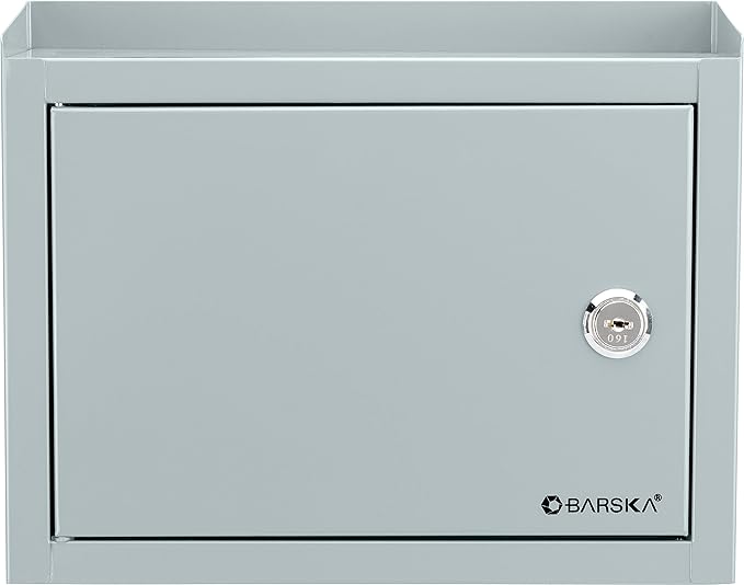 Barska Wall Mount Multi-Purpose Locking Mail Suggestion Drop Box with Key Lock for Home Office Classroom