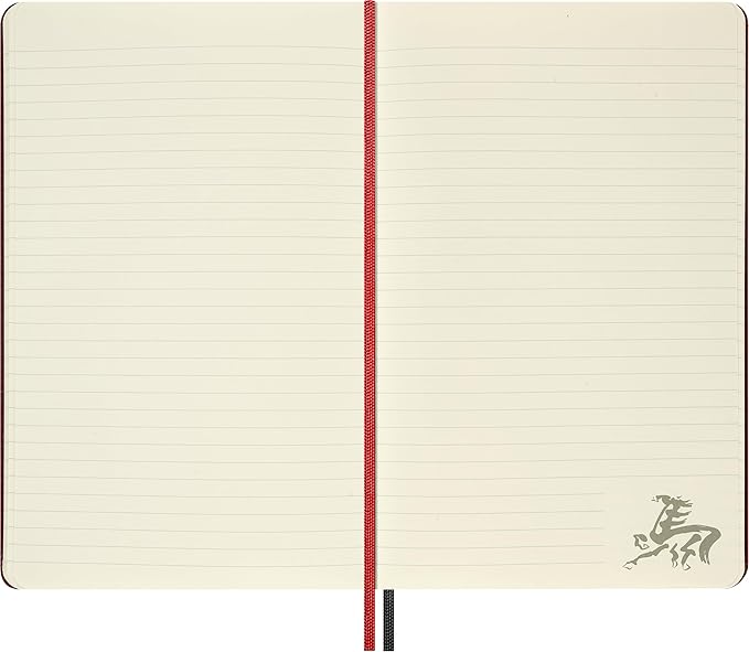 Moleskine Limited Edition Year of the Horse 2026 Woodcut Notebook, Hard Cover, Large (5" x 8.25") Ruled/Lined, Autumn Red, 176 pages
