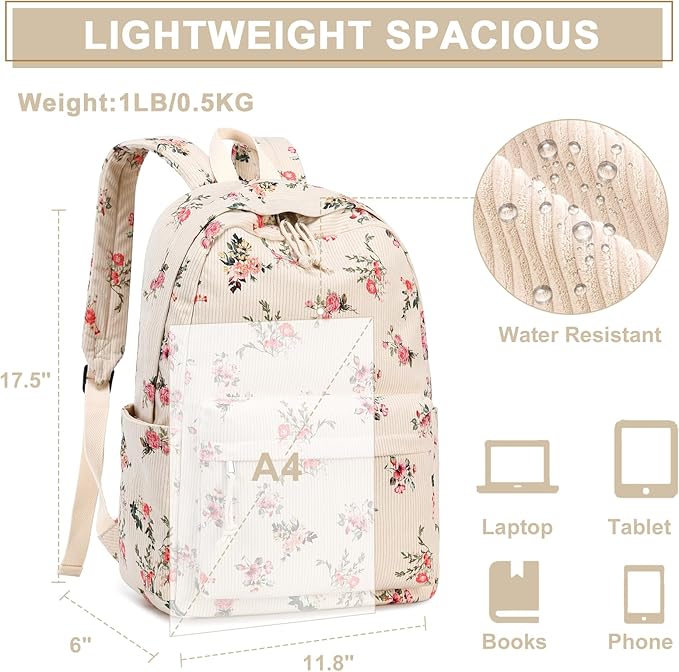 Bluboon School Backpack Set Girls Womens Laptop Bookbag Casual Daypack Fits 15 inch Laptop with Lunch Tote Bag and Pencil Bag