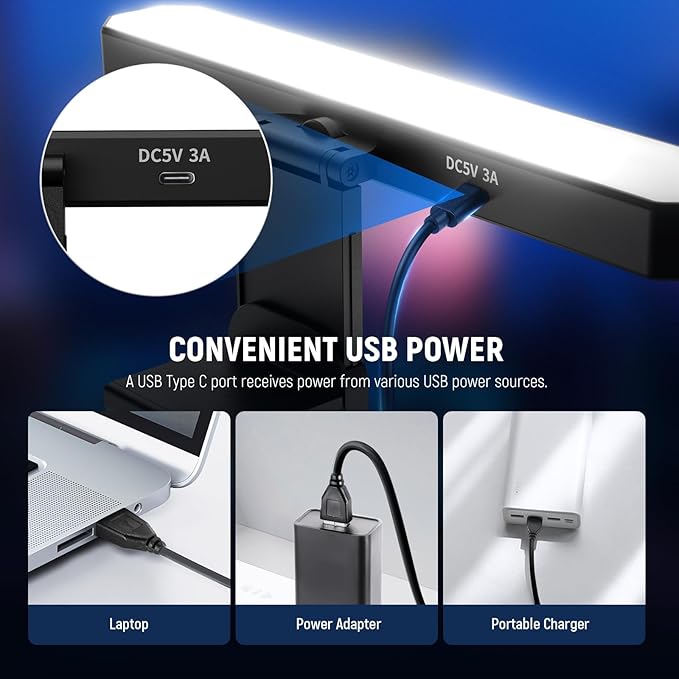 NEEWER Basics 6W Monitor Light Bar with Stand/Remote/Touch Control, Bi Color Dimmable LED Lamp for Home Office Desk Video Conference Lighting Computer Laptop Webcam Zoom Gaming Streaming Reading, L10