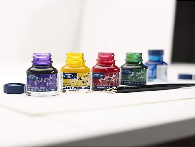 Winsor & Newton Calligraphy Ink, 30ml (1-oz) Bottle, Silver