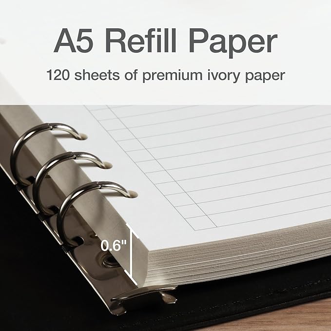 Oxford A5 Refill Paper, 6 Ring Lined Paper with Boxes for To Do Lists, 120 Sheets, 6 x 8.25 Inches, Notebook, Bullet Journal and Planner Inserts (1016732)