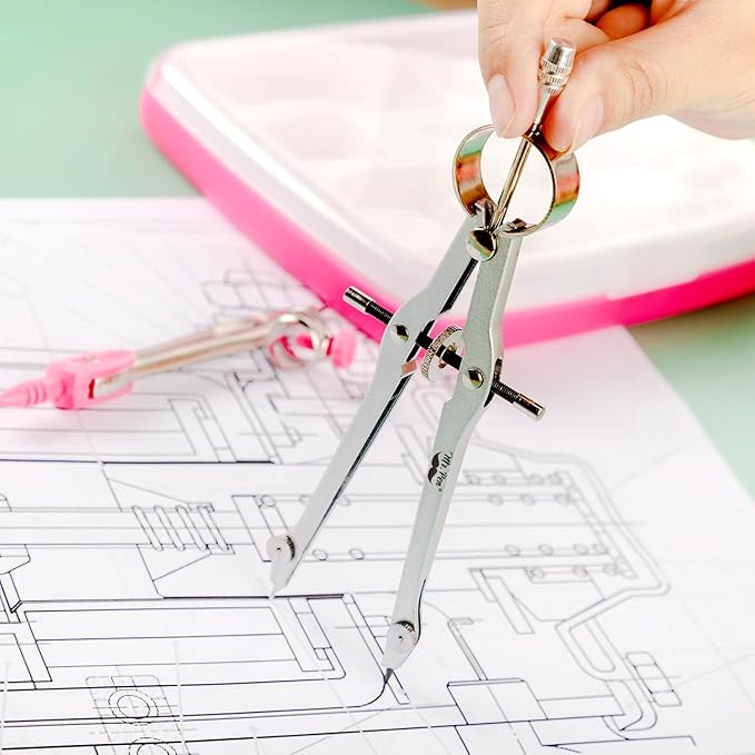 Mr. Pen- Geometry Set, 13 pcs, Compass for Geometry, Protractor Set, Geometry Kit Set with Shatterproof Storage Box, Geometry Kit, Drawing Tools, Drafting Set