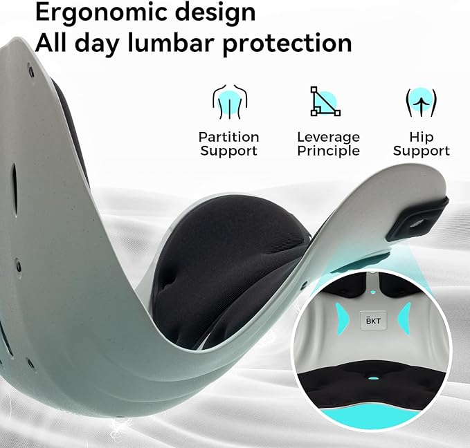 BKT Seat Cushion Chair Ergonomic Office Chair Cushions Lumbar Support for Seat Pillow Ideal for Students Office Workers Nursing Mothers Long Sitting Outdoor Fishing Floor