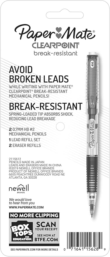 Paper Mate Clearpoint Break-Resistant Mechanical Pencils 0.7mm HB 2 Lead