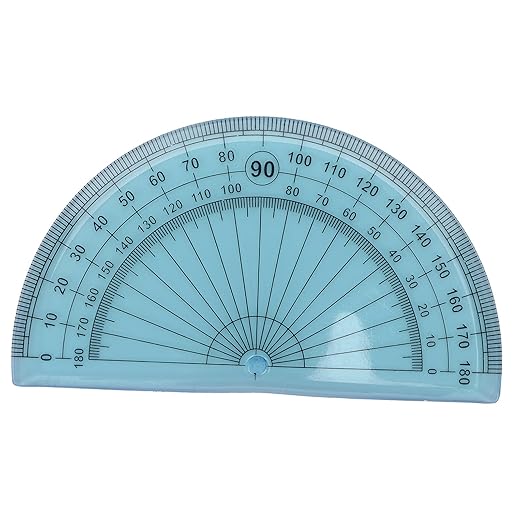 4 Pieces Math Geometry Tool Set Kids Transparent Angle Length Measuring Tools Geometry Set for Kids, Includes Plastic Clear Ruler, Protractor, Triangle for Architects, Engineers