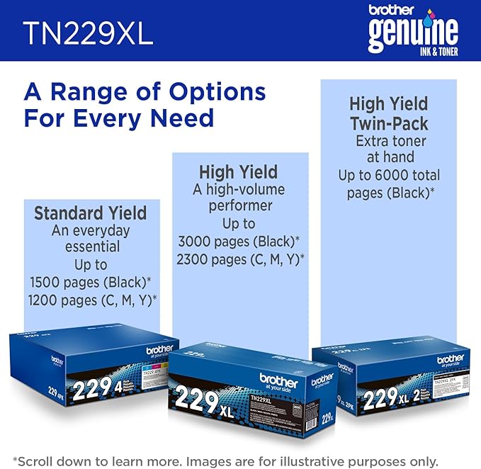 Brother Genuine TN229XLM Magenta High Yield Printer Toner Cartridge - Print up to 2,300 Pages(1)