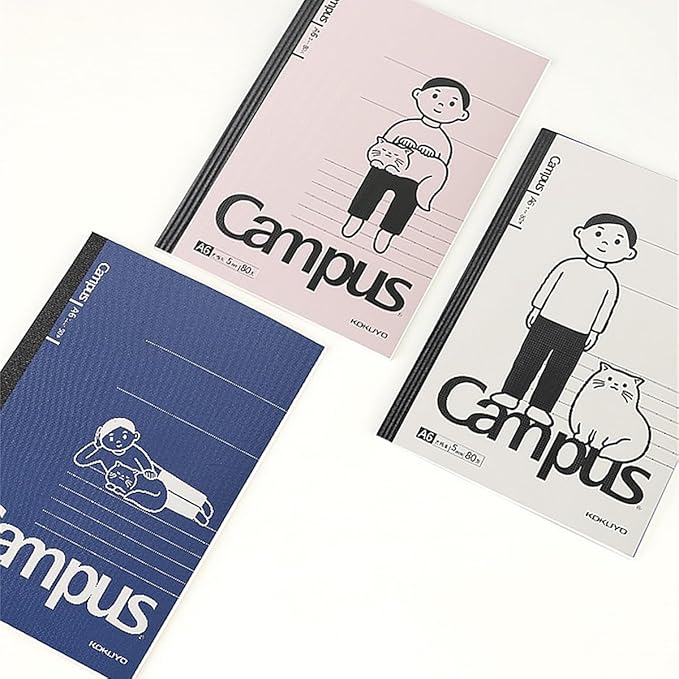 KOKUYO Composition Graph Notebook 3 Pack, A6 Campus 5x5 Grid Notebooks, 80 Sheets Notebook for School, Comp Book for Journal Planner Drawing Perfect for Women Study Note Taking, Noritake
