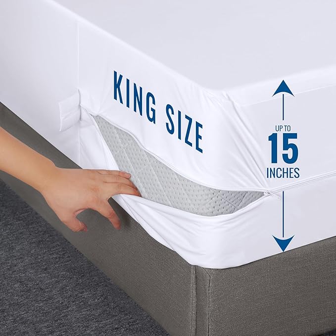 Utopia Bedding Mattress Protector Zippered King Size (Pack of 10), 100% Waterproof Bed Bug and Dust Mite Proof Mattress Encasement, Absorbent 6 Sided Mattress Cover