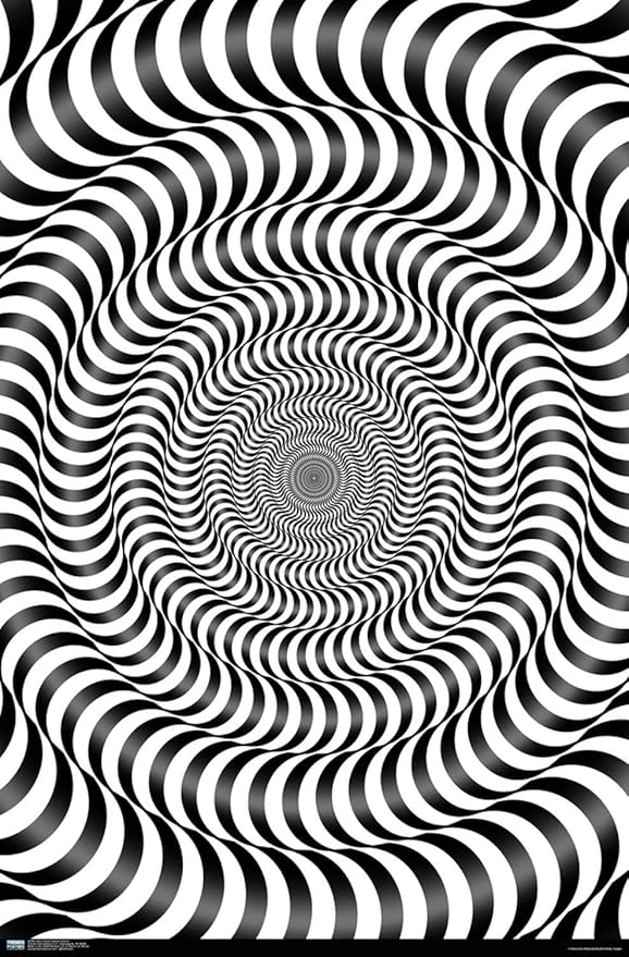 Trends International Zebra Stripe Optical Illusion Wall Poster, 19L x 13W, Premium Unframed Version