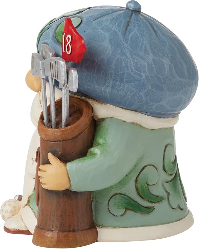 Enesco Jim Shore Heartwood Creek Athletes Golf Hole in One Gnome Mini Figurine- Resin Hand Painted Crafted Collectible Decorative Golfer Figurines Home Decor Sculpture Shelf Desk Statue Gift, 4 Inch