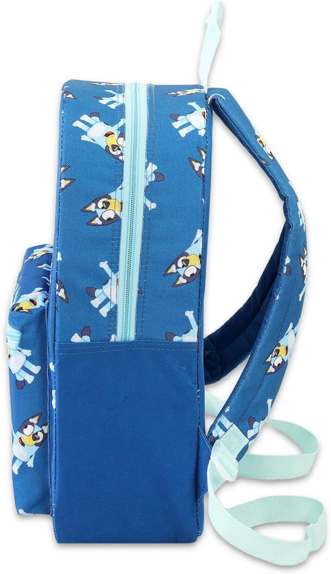 Bluey Backpack and Lunch Box Set - Bundle with 15" Bag, Lunch Box, Bottle, Stickers, More | Bluey & Bingo School Supplies (Multicolor)
