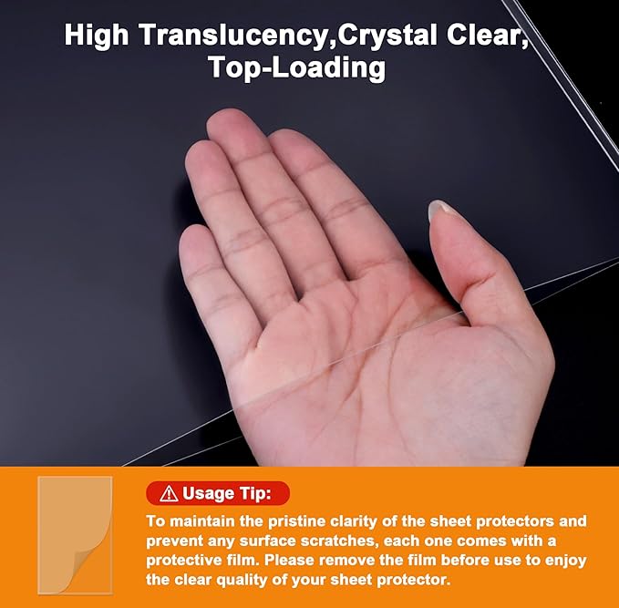 Ndsox 5 Pack 8.5" x 14" Rigid Print Protectors Clear Hard Plastic Page Sheet Protectors Top-Loading Rigid Menu Holders for Legal Size Paper, Documents, Photographs, Posters, Prints, Birth Certificates