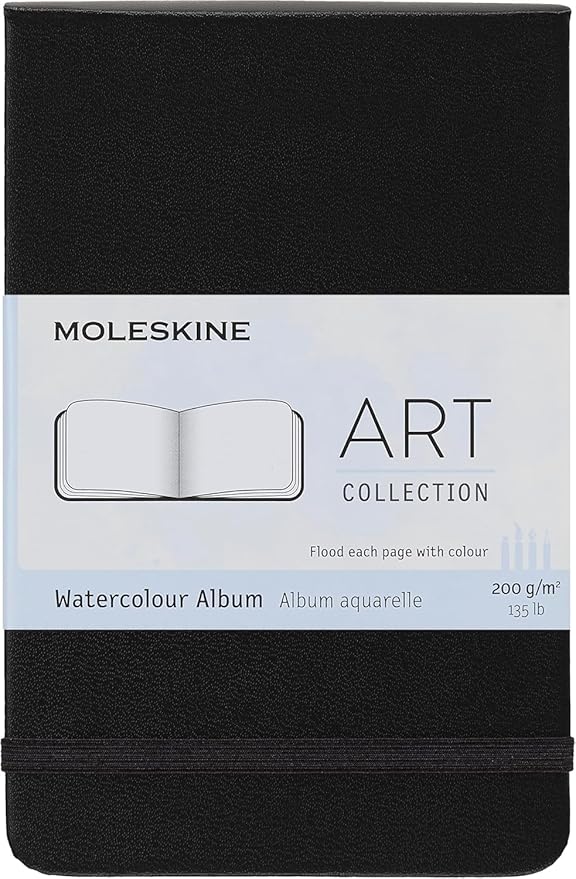 Moleskine Art Plus Watercolor Album, Pocket, Black, Hard Cover (3.5 x 5.5)