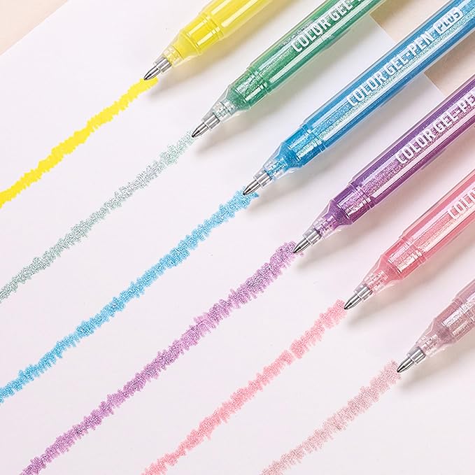 miikoul Glitter Gel Pens, 1.0mm Fine Tip Large Capacity Colored Drawing Pens Sparkle Paint Pen for Kids Adults DIY Craft Making, Coloring, Doodling, Scrapbooking, Christmas Decor