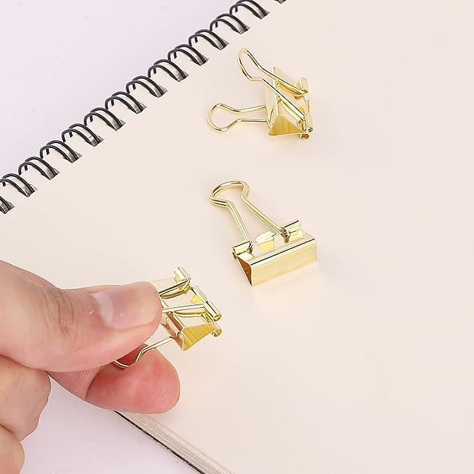 Mr. Pen- Small Binder Clips, 50 pcs, 0.75", Small Size, Gold Metal Binder Paper Clips, Paper Clamps for Office Supplies, Home, School, Business, Document Organizing