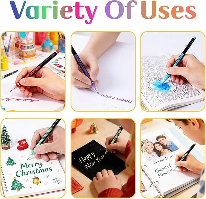 Colored Gel Pens Set for Coloring, 36 Colors Glitter Gel Pens, Fine Point Gel Pens Colored Set for Adult Coloring Books, Journal Pen Markers for Journaling Supplies, Writing Drawing Taking Office Home