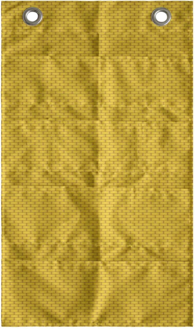 Ambesonne Brick Hanging Pocket Organizer, Illustration of Classic Basic Mini Rectangles Symmetrically Arranged, Printed Polyester Storage Bag with Pockets, 21" x 31", Earth Yellow Pale Coffee
