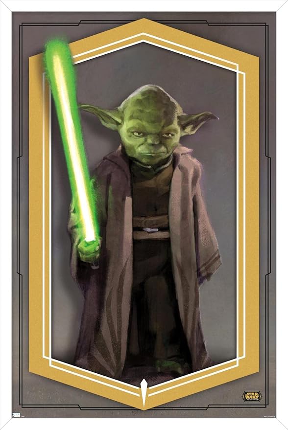 Trends International Star Wars: The High Republic - Yoda Wall Poster, 22.375" x 34", White Framed Version