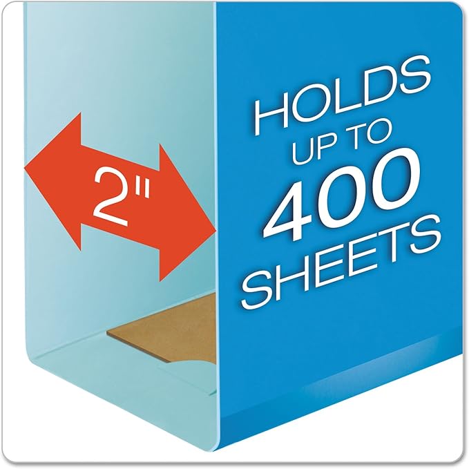 Pendaflex Extra Capacity Reinforced Hanging Folders, 2", Legal Size, Blue, 1/5 Cut, 25/BX (4153x2 BLU)