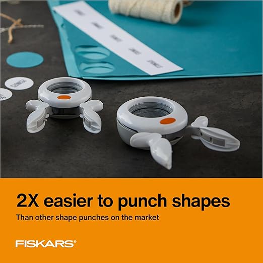 Fiskars X-Large Craft Hole Punch - Ergonomic and Easy Squeeze Grip - Seal of Approval Shape - Scrapbooking Tools