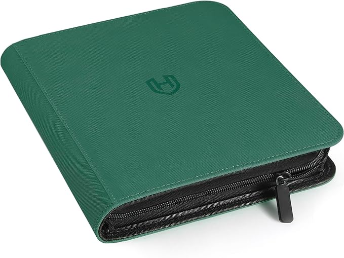 Card Binder 12 Pocket with Zipper, 816 Pockets Trading Card Holder Book, Premium PU Cover Zip Folder Binder, Side Loading Carrying Case Binder Album for TCG, MTG, Sports Cards, Game Cards