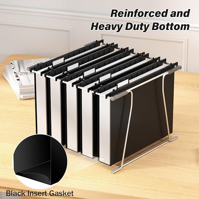 Ansook Extra Capacity Hanging File Folder Letter Size,Heavy Duty 2" Expansion File Folders Hanging with Tabs,6 Pack Plastic File Cabinet Folders,Hanging File Organizers for Bulk Files,Medical Charts