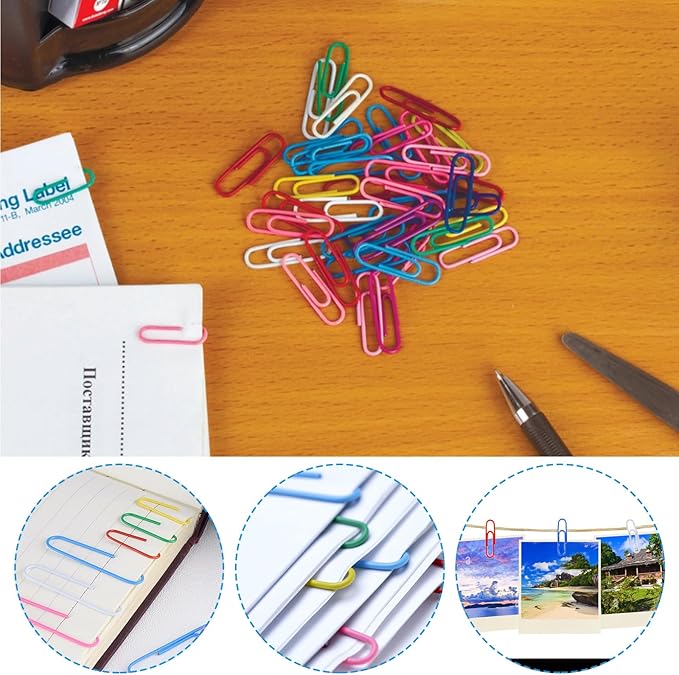 320PCS Paper Clips Binder Clips,Colored Paperclips and BinderClips Assorted Sizes(S/M/L),Colored Office Clips Set,Paper Clamps,Colorful Binder Clips for Office School Supplies Document Organizing