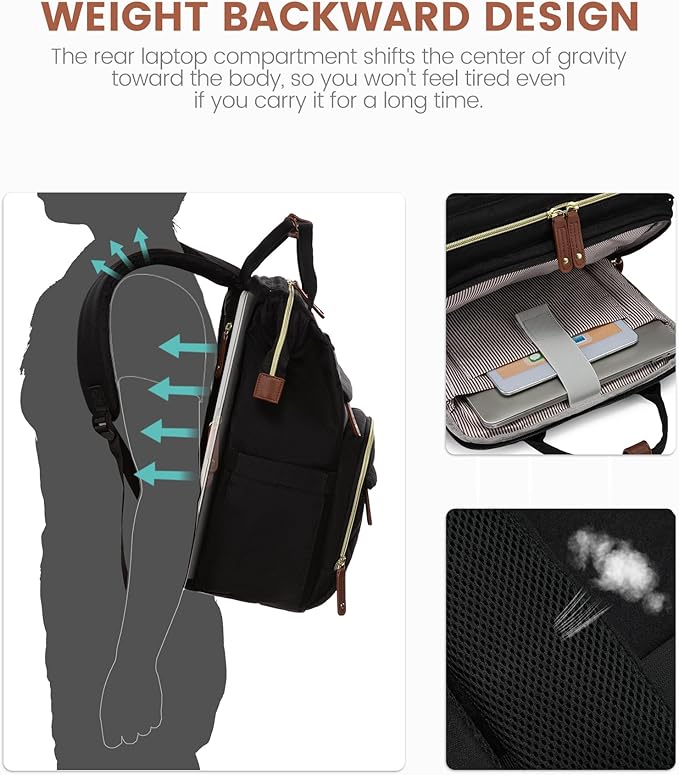 LOVEVOOK Laptop Backpack for Women, 17.3'' Waterproof Nurse Bag Teacher Work Backpack Purse for Women, Travel Computer Backpack for College Office Business Ladies